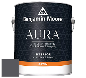 Benjamin Moore Aura 526 Waterborne Interior Satin Finish покрытие цвет 2130-30 Almost Black