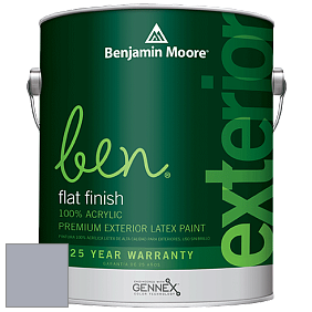 Benjamin Moore Ben 541 Waterborne Exterior Flat Finish краска цвет 2118-50 Excalibur Gray