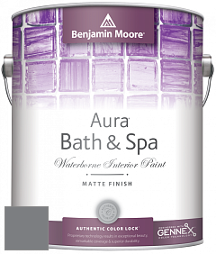 Benjamin Moore Aura 532 Bath & Spa Waterborne Interior Paint Matte Finish краска цвет 2121-20 Steel Wool