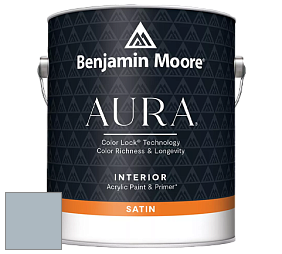 Benjamin Moore Aura 526 Waterborne Interior Satin Finish покрытие цвет 1627 Manor Blue