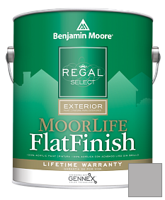 Краска Regal Select Exterior Paint-MoorLife Flat Finish (W105) цвет 1460 Silver Dollar
