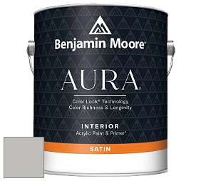 Benjamin Moore Aura 526 Waterborne Interior Satin Finish покрытие цвет 1466 Smoke Embers
