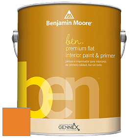 Benjamin Moore Ben W625 Premium Interior Latex Flat краска цвет 2017-10 Orange Juice