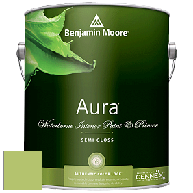 Benjamin Moore Aura 528 Waterborne Interior Semi-gloss Finish краска цвет 2029-40 Stem Green