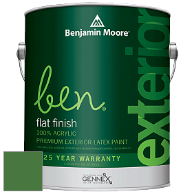 Benjamin Moore Ben 541 Waterborne Exterior Flat Finish краска цвет 2034-10 Clover Green