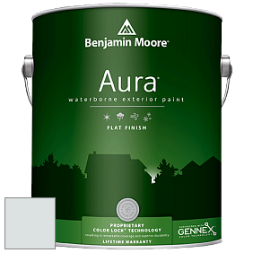 Benjamin Moore Aura 629 Waterborne Exterior Flat Finish краска цвет 2127-70 Cascade White