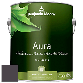 Benjamin Moore Aura 528 Waterborne Interior Semi-gloss Finish краска цвет 2072-10 Dark Basalt