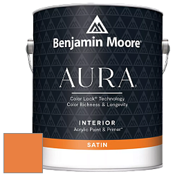 Benjamin Moore Aura 526 Waterborne Interior Satin Finish покрытие цвет 2015-30 Calypso Orange