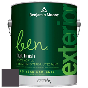 Benjamin Moore Ben 541 Waterborne Exterior Flat Finish краска цвет 2072-10 Dark Basalt