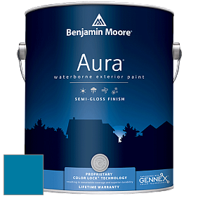 Benjamin Moore Aura 632 Waterborne Exterior Semi-Gloss Finish краска цвет 2060-30 Seaport Blue