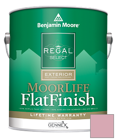 Краска Regal Select Exterior Paint-MoorLife Flat Finish (W105) цвет 2005-50 Pink Eraser