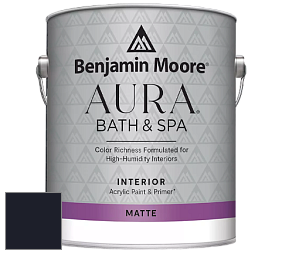 Benjamin Moore Aura 532 Bath & Spa Waterborne Interior Paint Matte Finish краска цвет RAL 5004 