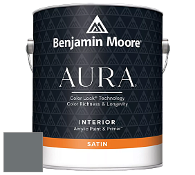 Benjamin Moore Aura 526 Waterborne Interior Satin Finish покрытие цвет 1602 Gunmetal