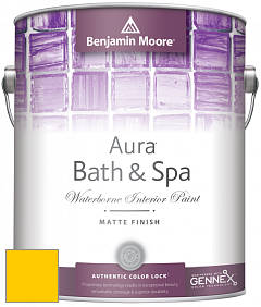 Benjamin Moore Aura 532 Bath & Spa Waterborne Interior Paint Matte Finish краска цвет 2022-20 Sun Kissed Yellow