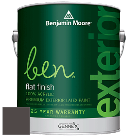 Benjamin Moore Ben 541 Waterborne Exterior Flat Finish краска цвет 2130-10 Black Bean Soup