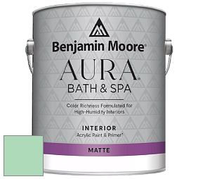Benjamin Moore Aura 532 Bath & Spa Waterborne Interior Paint Matte Finish краска цвет 2036-50 Marina Bay