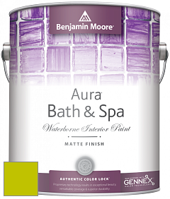 Benjamin Moore Aura 532 Bath & Spa Waterborne Interior Paint Matte Finish краска цвет 2025-10 Bright Lime