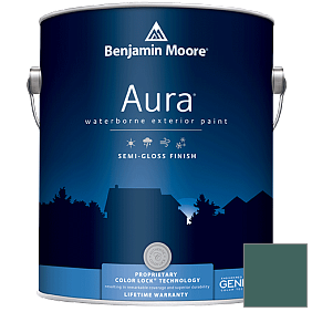 Краска Aura Waterborne Exterior Semi-Gloss Finish (632) цвет 2051-20 Pine Green