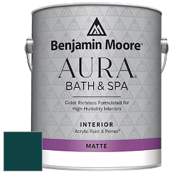 Benjamin Moore Aura 532 Bath & Spa Waterborne Interior Paint Matte Finish краска цвет RAL 6004 