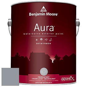 Benjamin Moore Aura 631 Waterborne Exterior Satin Finish краска цвет 2126-40 Sweatshirt Gray