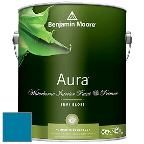 Benjamin Moore Aura 528 Waterborne Interior Semi-gloss Finish краска цвет 2060-30 Seaport Blue