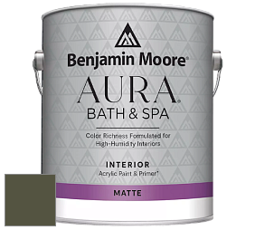 Benjamin Moore Aura 532 Bath & Spa Waterborne Interior Paint Matte Finish краска цвет NCS S 7020-G50Y 