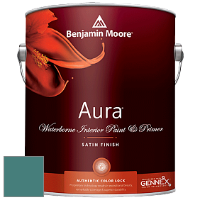 Benjamin Moore Aura 526 Waterborne Interior Satin Finish покрытие цвет 2049-30 Teal Ocean