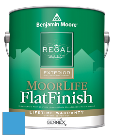 Benjamin Moore W105 Regal Select Exterior Paint-MoorLife Flat Finish краска цвет 2066-40 Rocky Mountain Sky