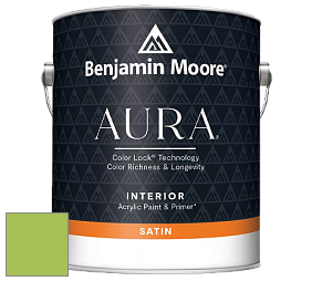 Benjamin Moore Aura 526 Waterborne Interior Satin Finish покрытие цвет 419 Malachy Green