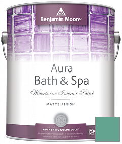 Краска Benjamin Moore Aura Bath & Spa Interior Paint Matte Finish (532) цвет 649 Captivating Teal