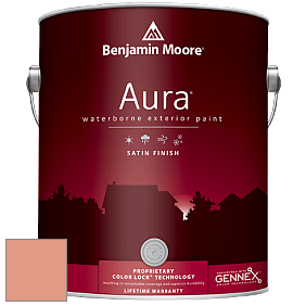 Benjamin Moore Aura 631 Waterborne Exterior Satin Finish краска цвет 026 Coral Glow