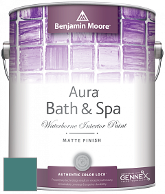Benjamin Moore Aura 532 Bath & Spa Waterborne Interior Paint Matte Finish краска цвет 2049-30 Teal Ocean