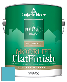 Benjamin Moore W105 Regal Select Exterior Paint-MoorLife Flat Finish краска цвет 768 Atlantis Blue