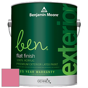 Benjamin Moore Ben 541 Waterborne Exterior Flat Finish краска цвет 2003-40 True Pink