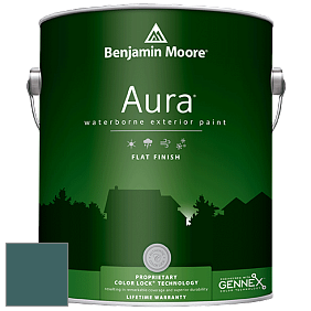 Benjamin Moore Aura 629 Waterborne Exterior Flat Finish краска цвет 2053-20 Dark Teal