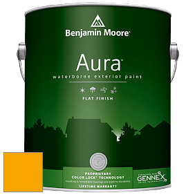 Benjamin Moore Aura 629 Waterborne Exterior Flat Finish краска цвет 2020-10 Bumble Bee Yellow