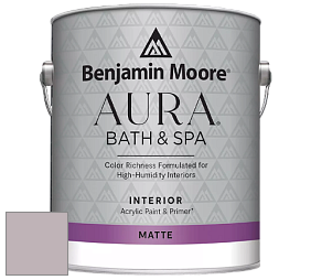 Benjamin Moore Aura 532 Bath & Spa Waterborne Interior Paint Matte Finish краска цвет 2114-50 Victorian Mauve