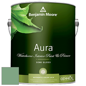 Benjamin Moore Aura 528 Waterborne Interior Semi-gloss Finish краска цвет NCS S 3030-G10Y 