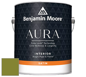 Benjamin Moore Aura 526 Waterborne Interior Satin Finish покрытие цвет NCS S 3065-G50Y 