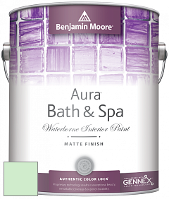 Benjamin Moore Aura 532 Bath & Spa Waterborne Interior Paint Matte Finish краска цвет 2033-60 Mantis Green