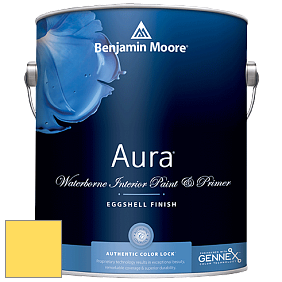 Benjamin Moore Aura 524 Waterborne Interior Eggshell Finish краска цвет 2022-40 Banana Yellow