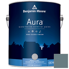 Краска Aura Waterborne Exterior Semi-Gloss Finish (632) цвет 1636 Providence Blue