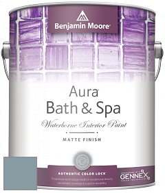 Benjamin Moore Aura 532 Bath & Spa Waterborne Interior Paint Matte Finish краска цвет 2135-40 Province Blue