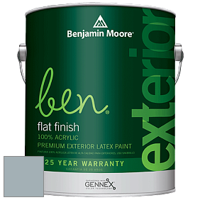 Benjamin Moore Ben 541 Waterborne Exterior Flat Finish краска цвет 2131-50 Nimbus Gray