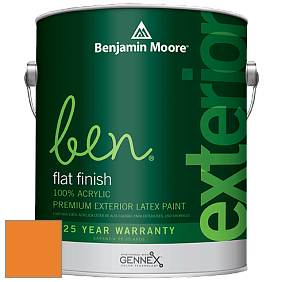 Benjamin Moore Ben 541 Waterborne Exterior Flat Finish краска цвет 2017-10 Orange Juice