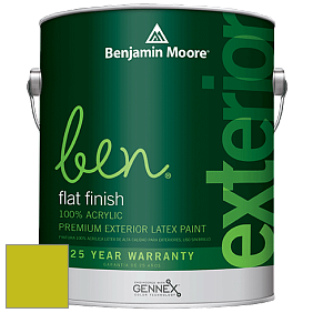 Benjamin Moore Ben 541 Waterborne Exterior Flat Finish краска цвет 2027-30 Eccentric Lime