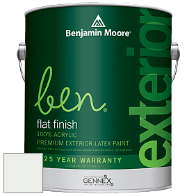 Benjamin Moore Ben 541 Waterborne Exterior Flat Finish краска цвет OC-150 Brilliant White