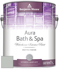Benjamin Moore Aura 532 Bath & Spa Waterborne Interior Paint Matte Finish краска цвет 2139-50 Silver Marlin