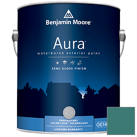 Краска Aura Waterborne Exterior Semi-Gloss Finish (632) цвет 672 Intercoastal Green