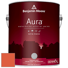 Benjamin Moore Aura 631 Waterborne Exterior Satin Finish краска цвет 2014-20 Rumba Orange